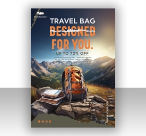 背包旅行宣传海报PSD模板设计